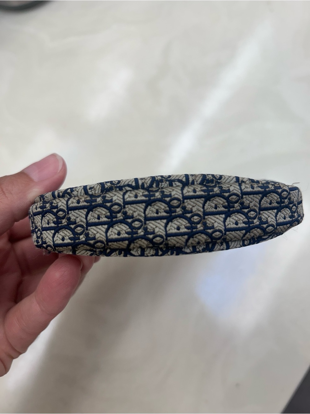 Christian Dior Monogram Coin Pouch - Navy & Cream - Picture 7 of 7